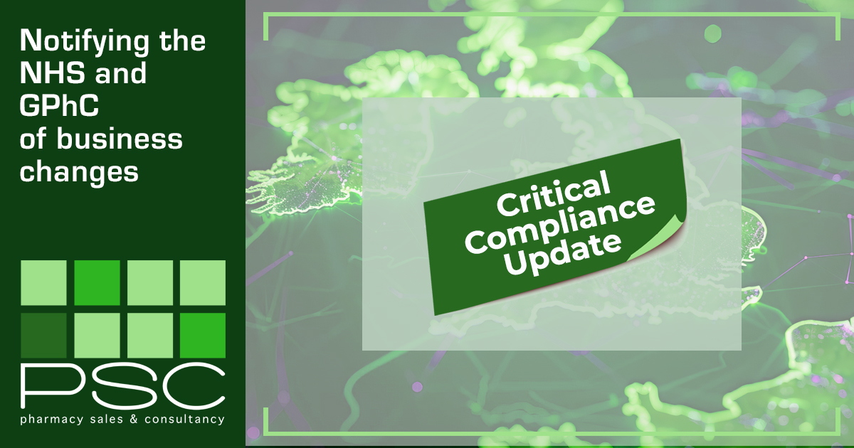 Notifying the NHS and GPhC of business changes